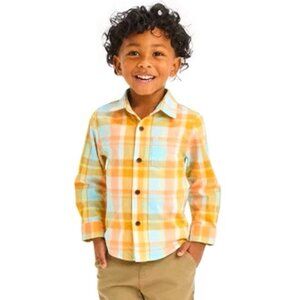 Toddler Boys' Long Sleeve Poplin Shirt Cat & Jack Blue Size 5T